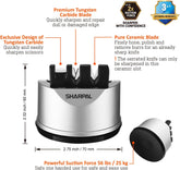 3-Stage Kitchen Knife & Scissors Sharpener – Repair & Restore Straight and Serrated Blades | Professional Blade Sharpening Tool